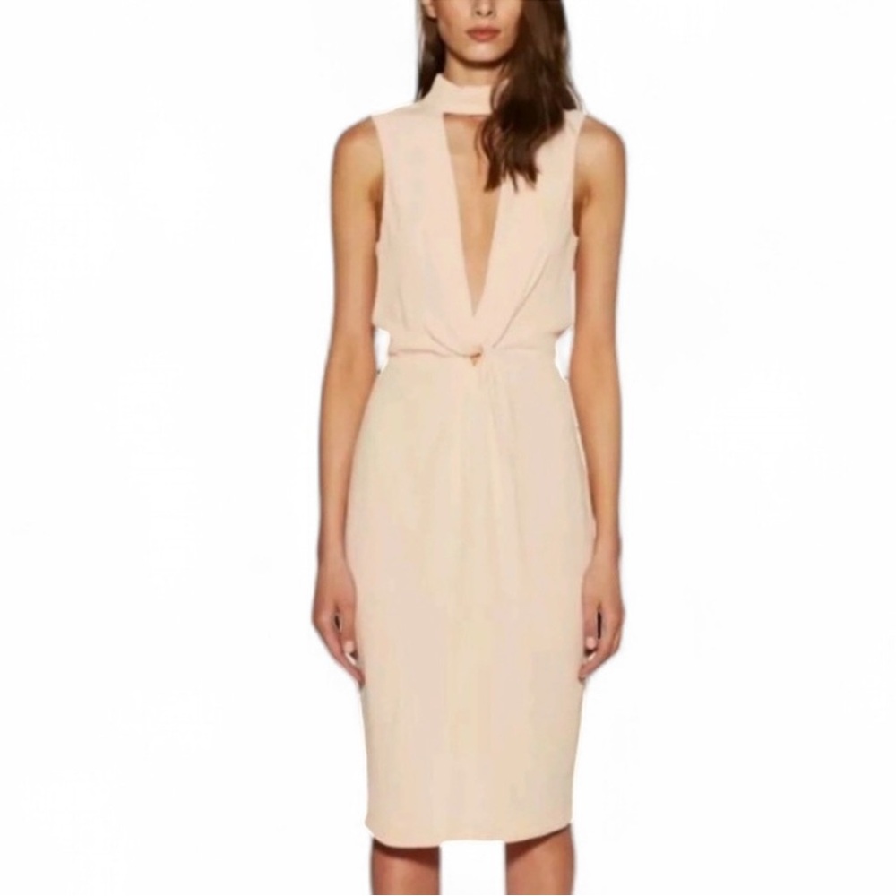 Bec & Bridge Liberty Twist Blush Pink Midi Dress US 4 NWOT